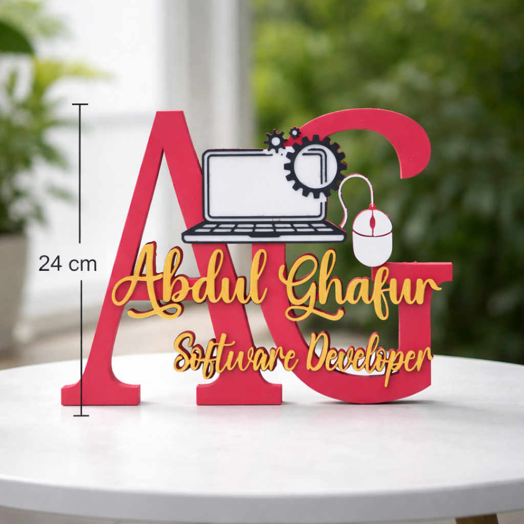 Personalized Software Developer Showpiece with Initials
