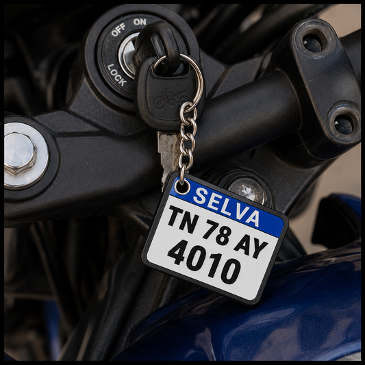 Personalized Number Plate Keychain – Custom Name Key Tag