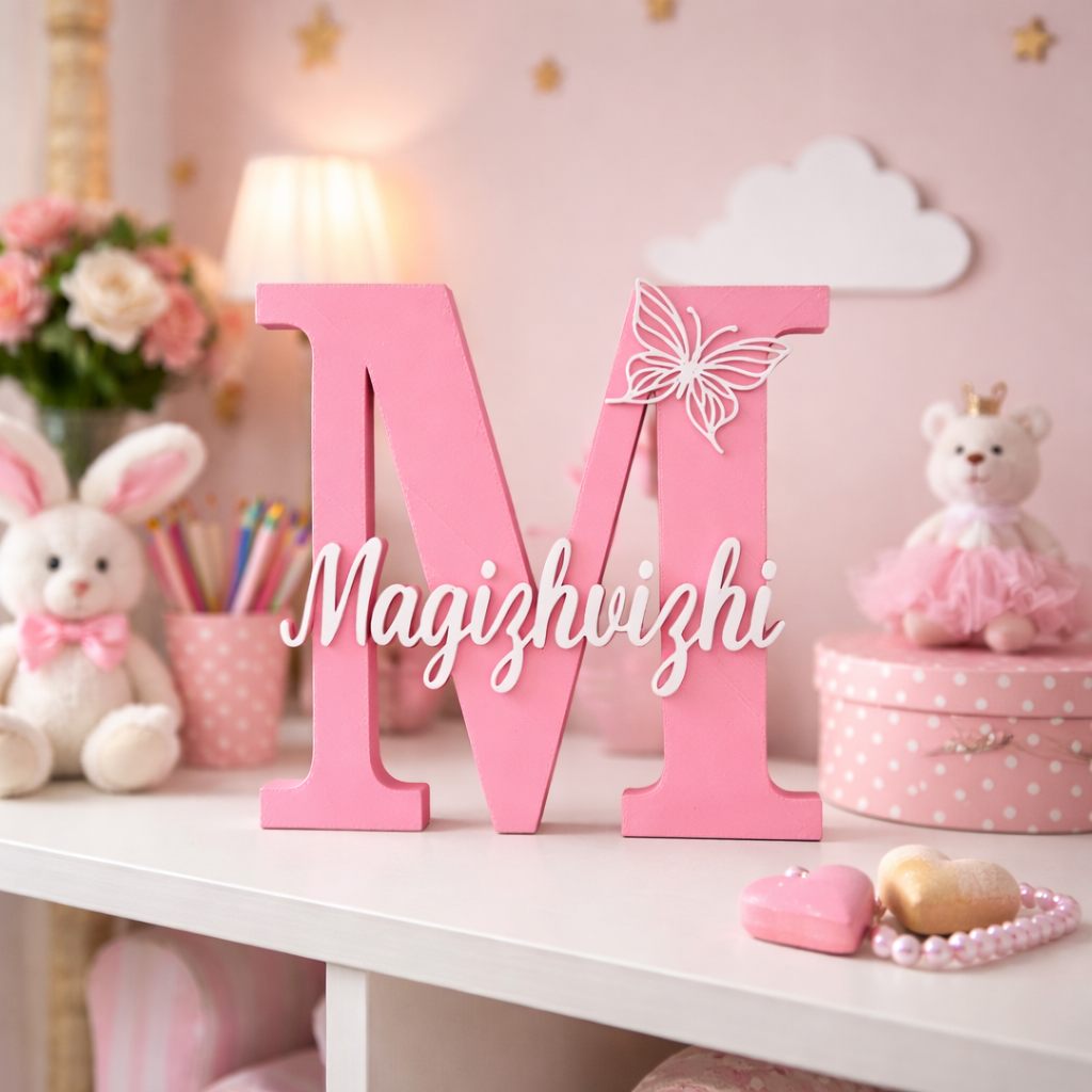 Personalized Name Initial Showpiece with Butterfly