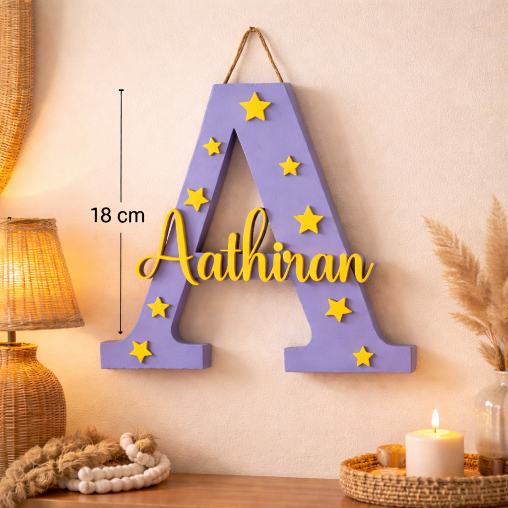 Personalized Name Initial Showpiece with Star Design