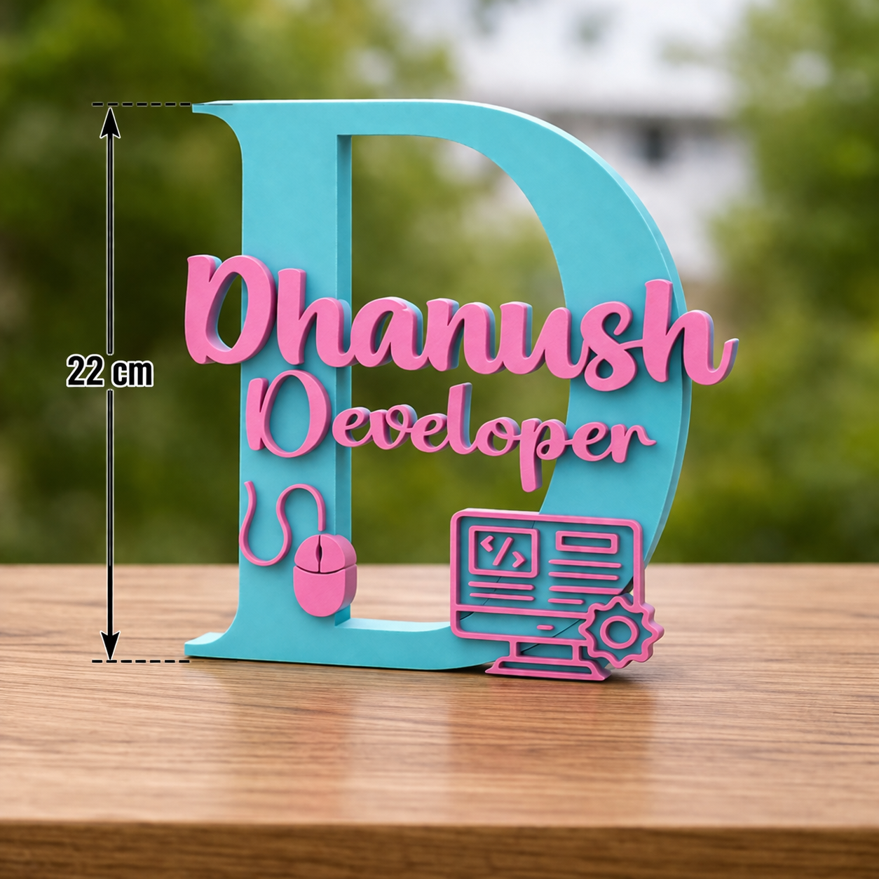 Personalized IT Designation with Name and Initial Showpiece