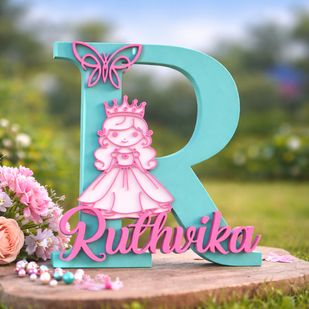 Personalized Barbie Name Showpiece with Butterfly