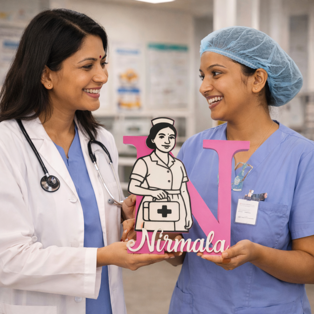 Personalized Nurse Name and Initial Showpiece