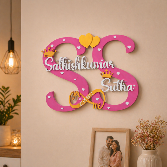 Personalized Couple Name Showpiece with Date