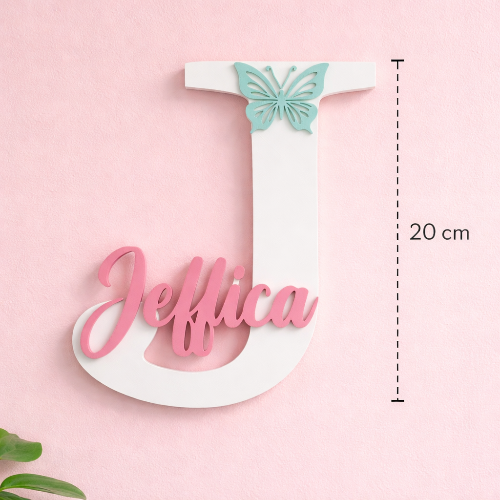Personalized Initial Name Showpiece with Butterfly