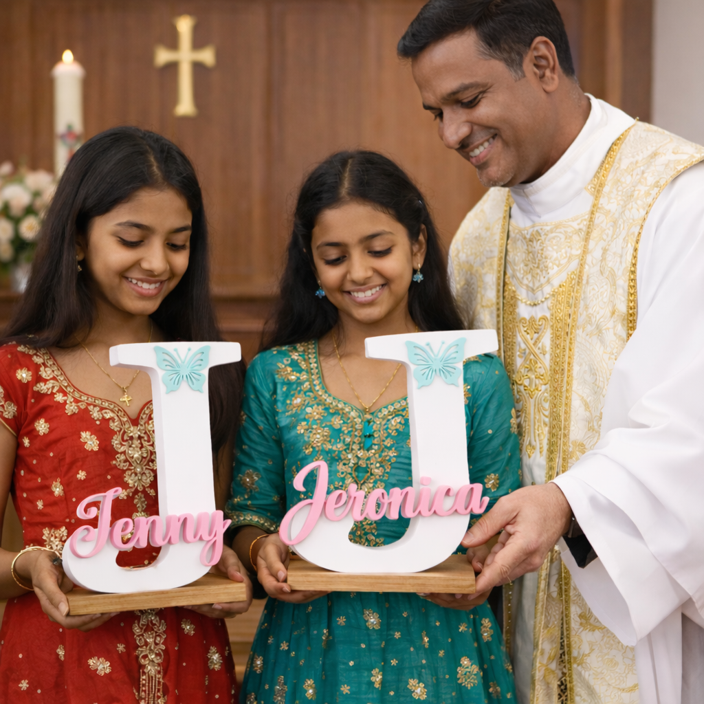 Personalized Initial Name Showpiece with Butterfly