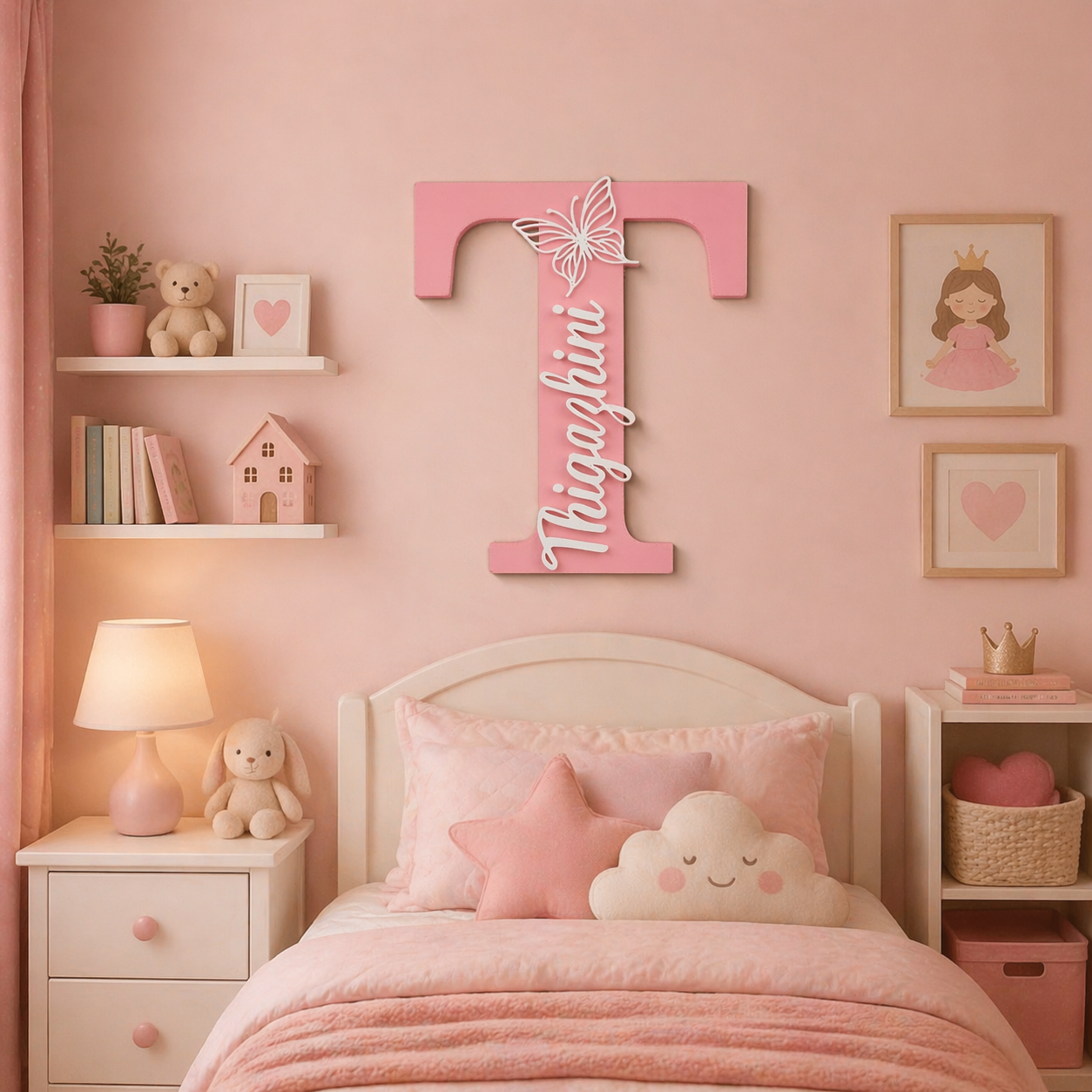 Personalized Name Initial Showpiece with Butterfly
