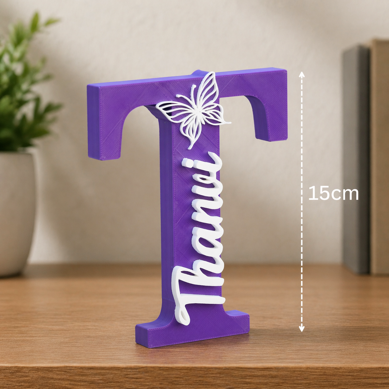 Personalized Name Initial Showpiece with Butterfly