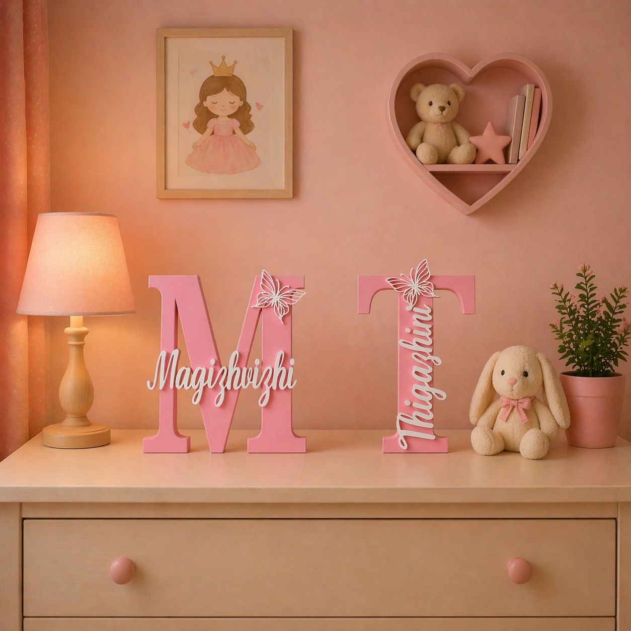 Personalized Name Initial Showpiece with Butterfly
