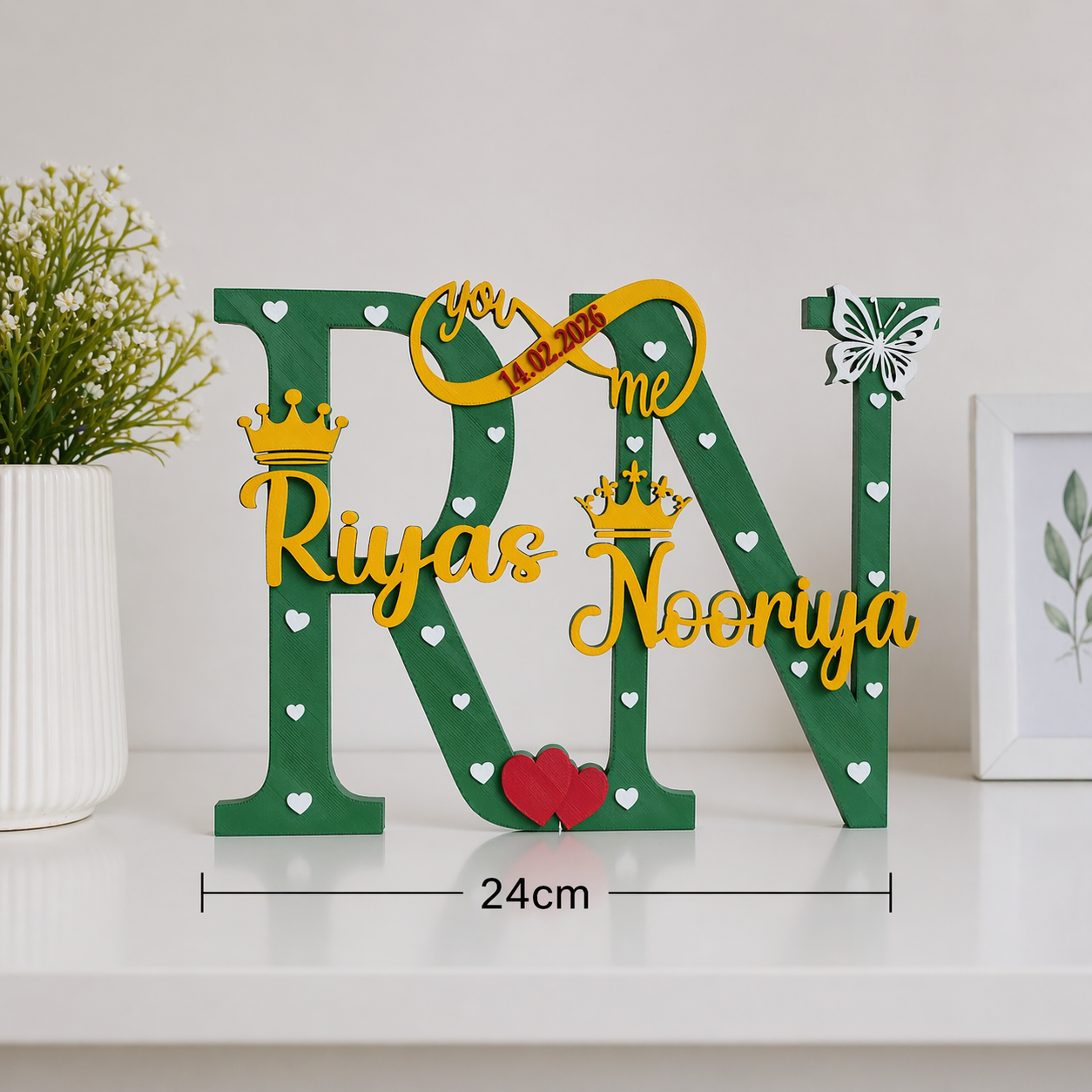 Personalized Couple Name Showpiece with Date