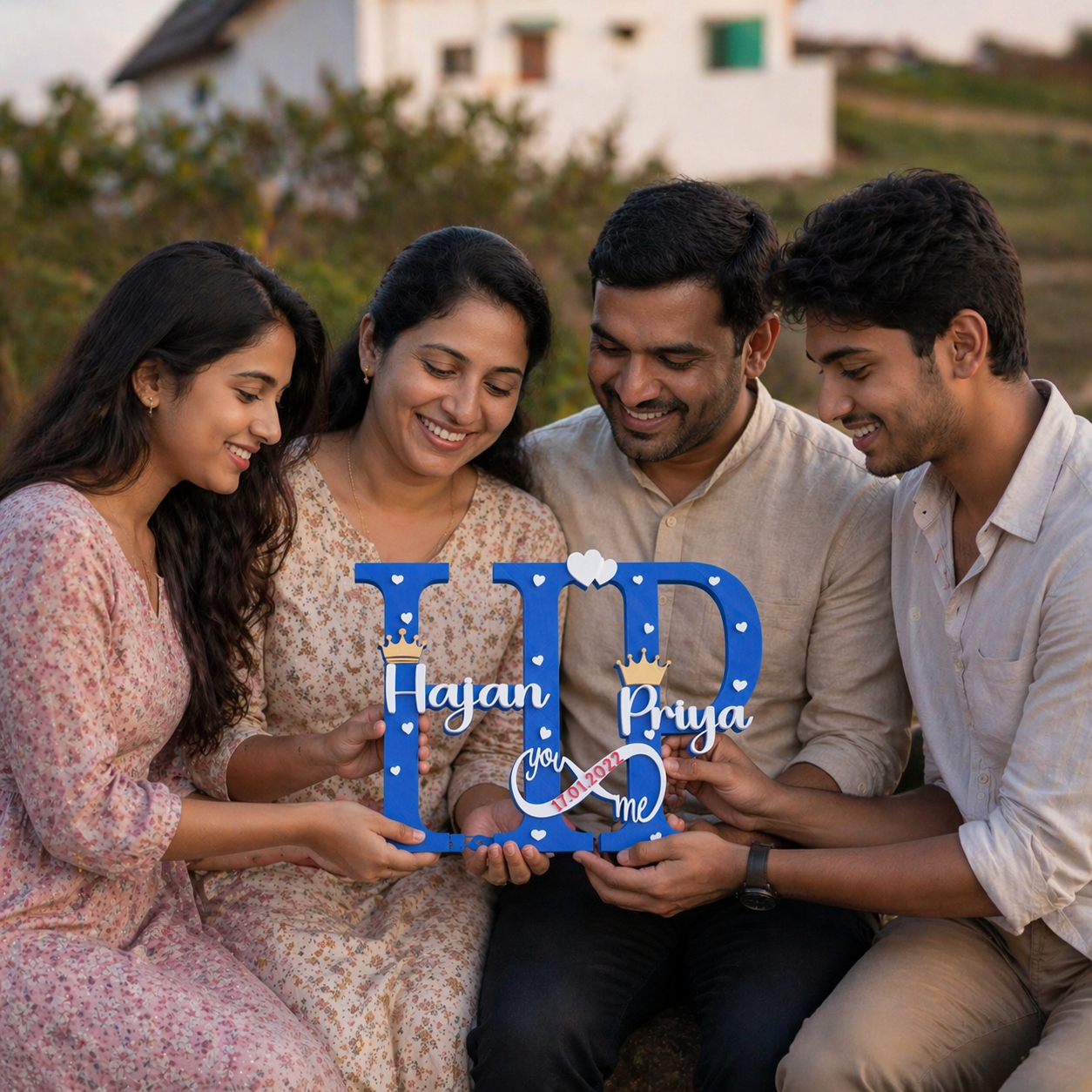 Personalized Couple Name Showpiece with Date