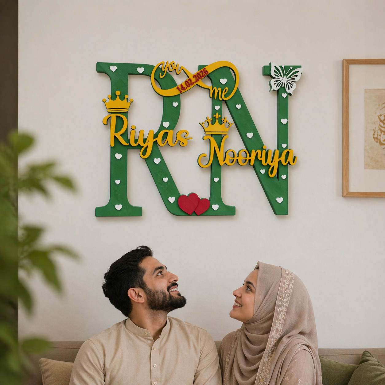 Personalized Couple Name Showpiece with Date