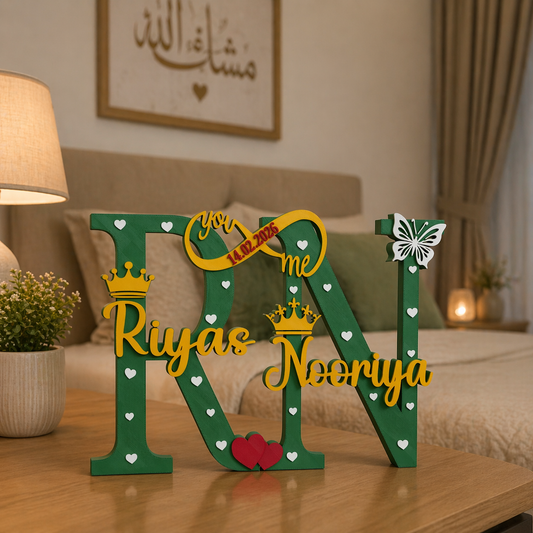 Personalized Couple Name Showpiece with Date