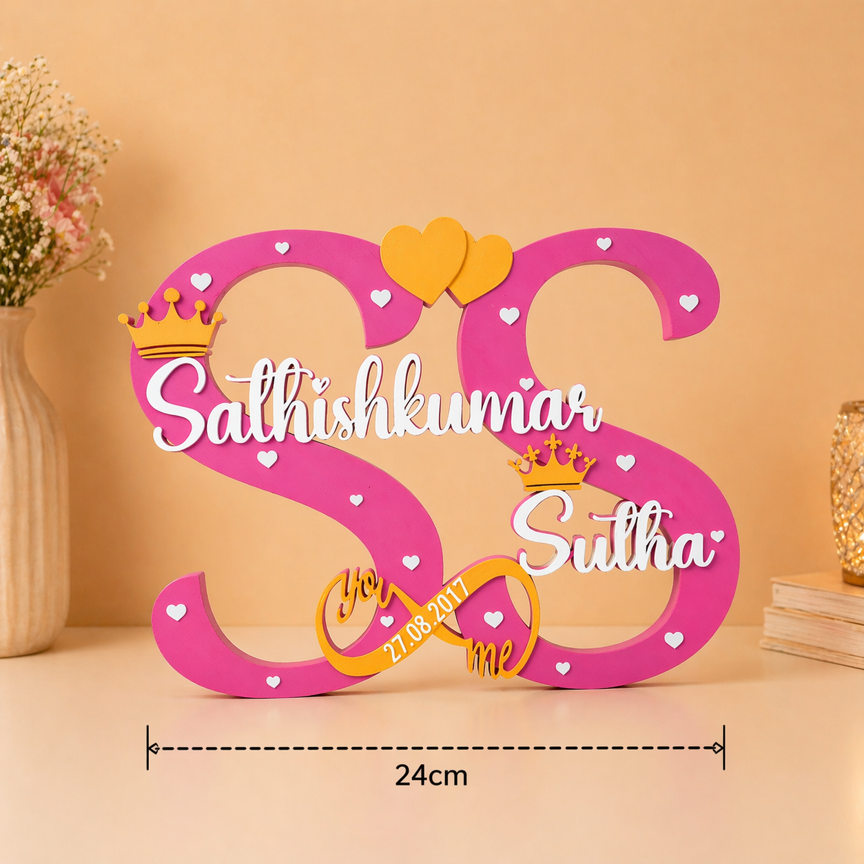 Personalized Couple Name Showpiece with Date