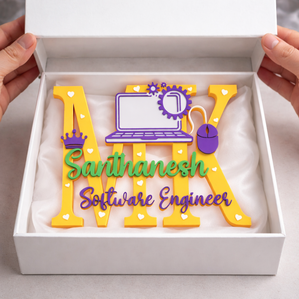 Personalized Software Engineer Showpiece with Initials