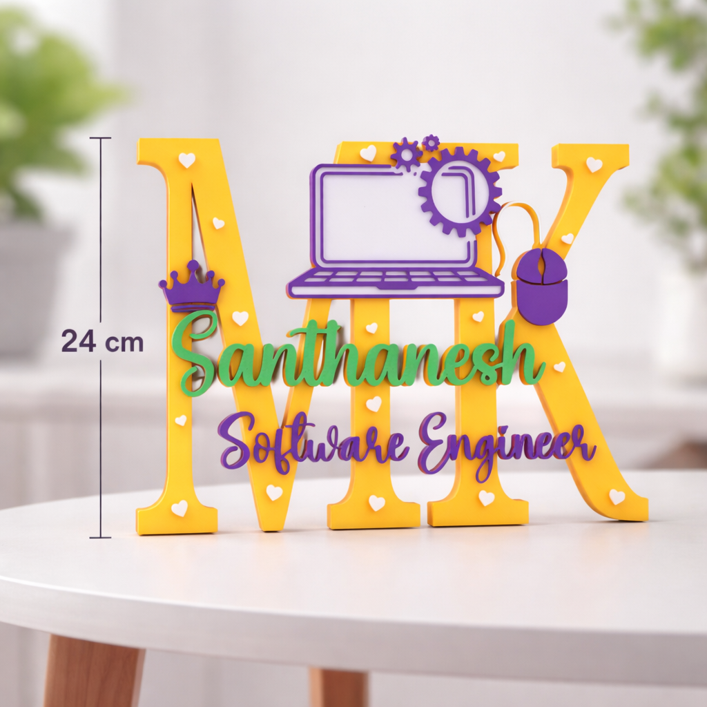 Personalized Software Engineer Showpiece with Initials