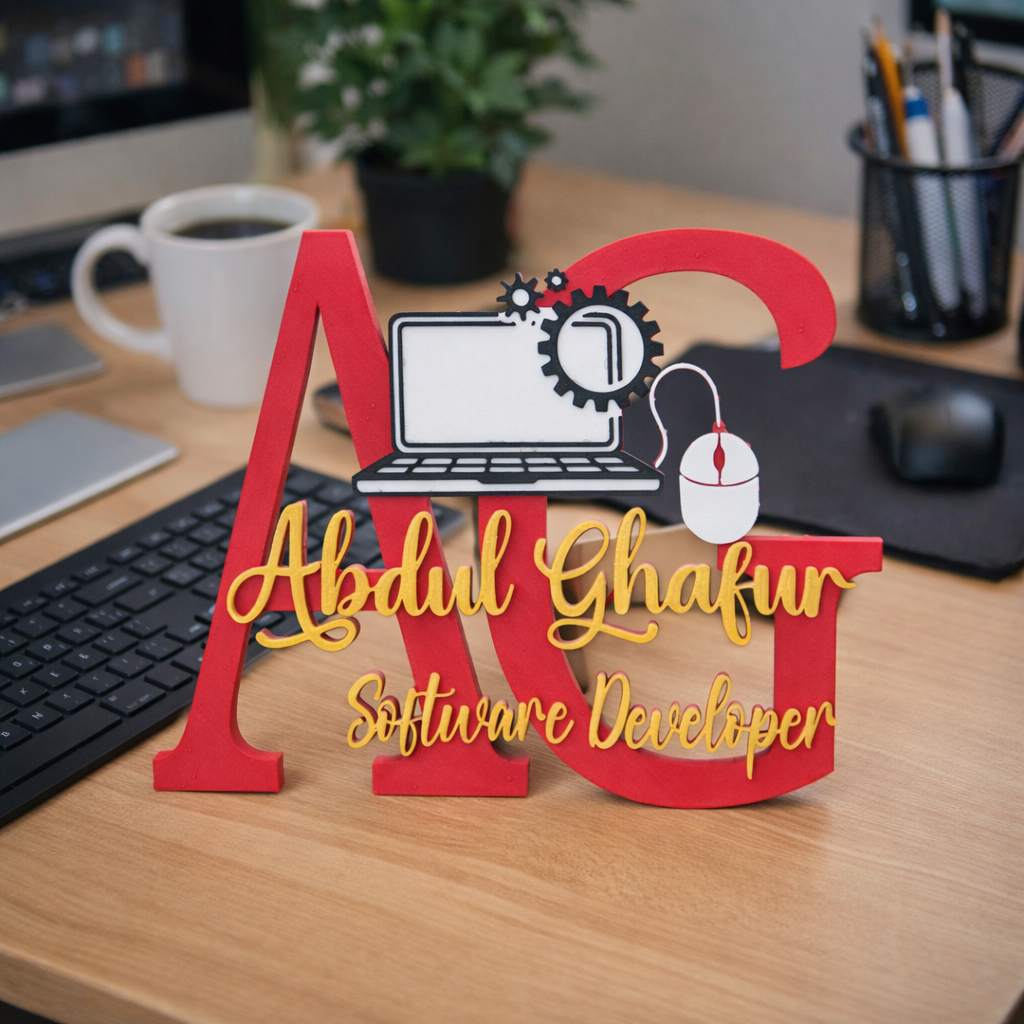 Personalized Software Developer Showpiece with Initials