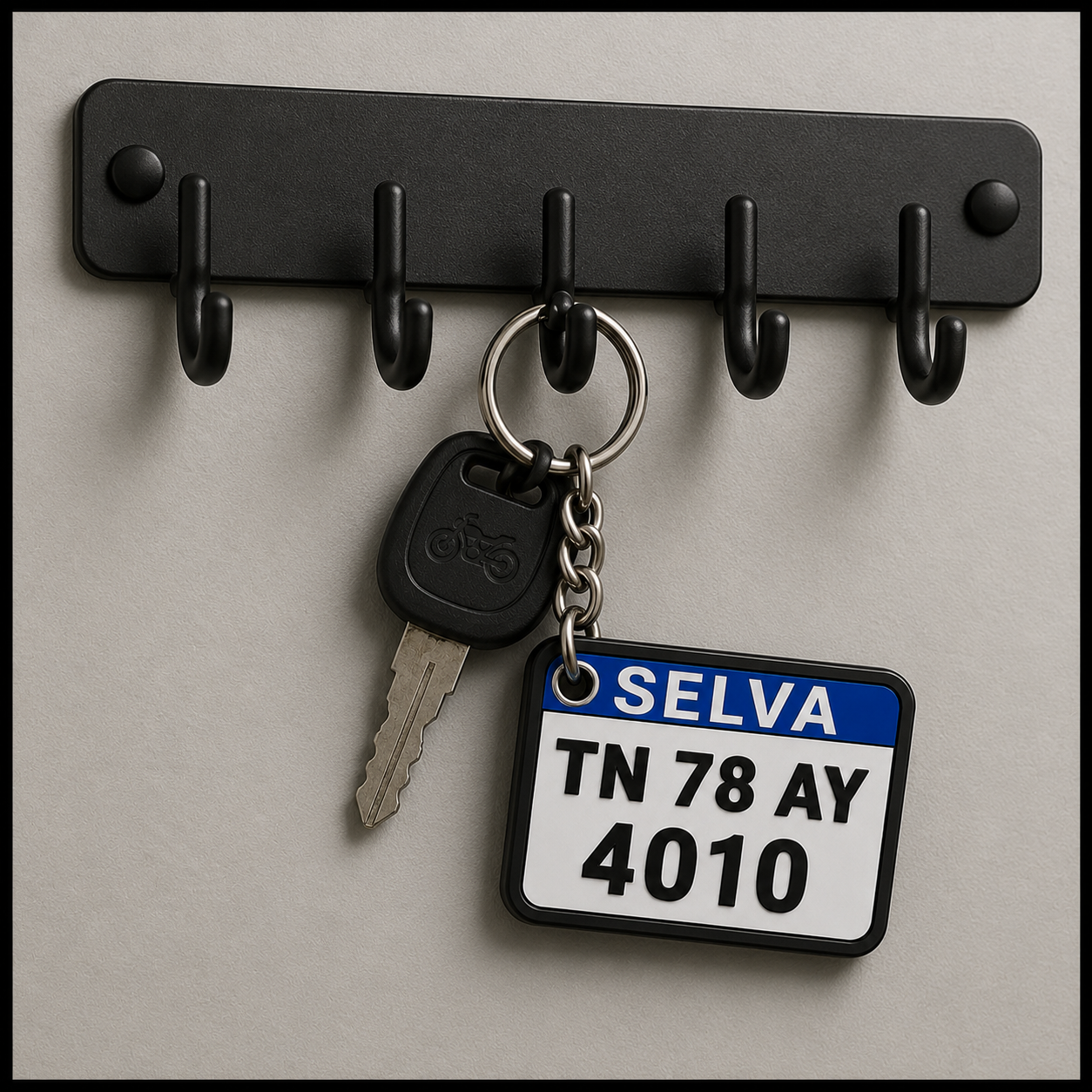 Personalized Number Plate Keychain – Custom Name Key Tag
