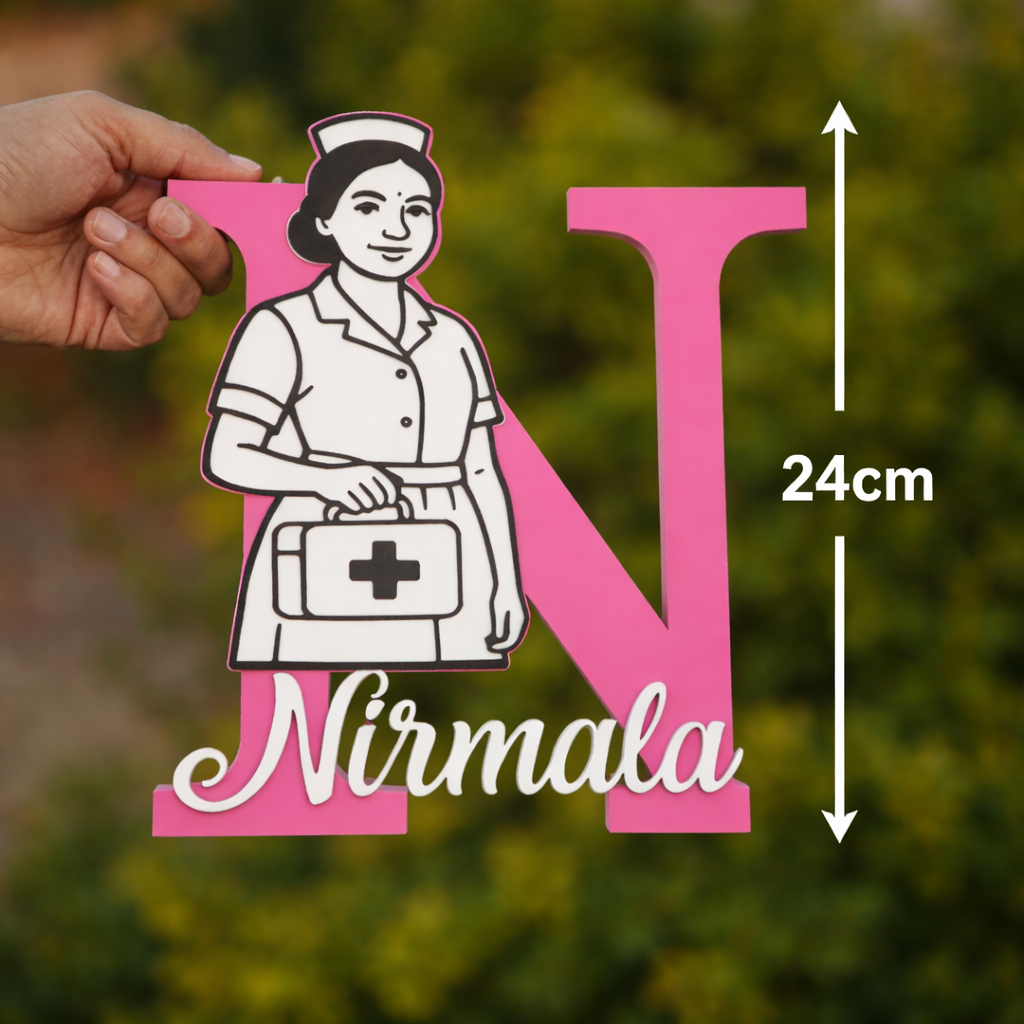 Personalized Nurse Name and Initial Showpiece