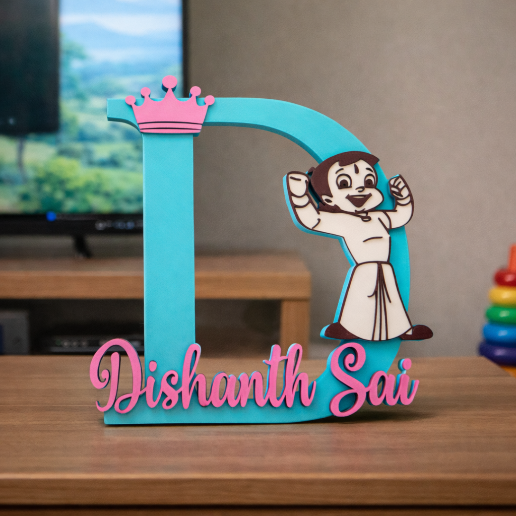 Personalized Kids Name , Initial with Chotta bheem theme