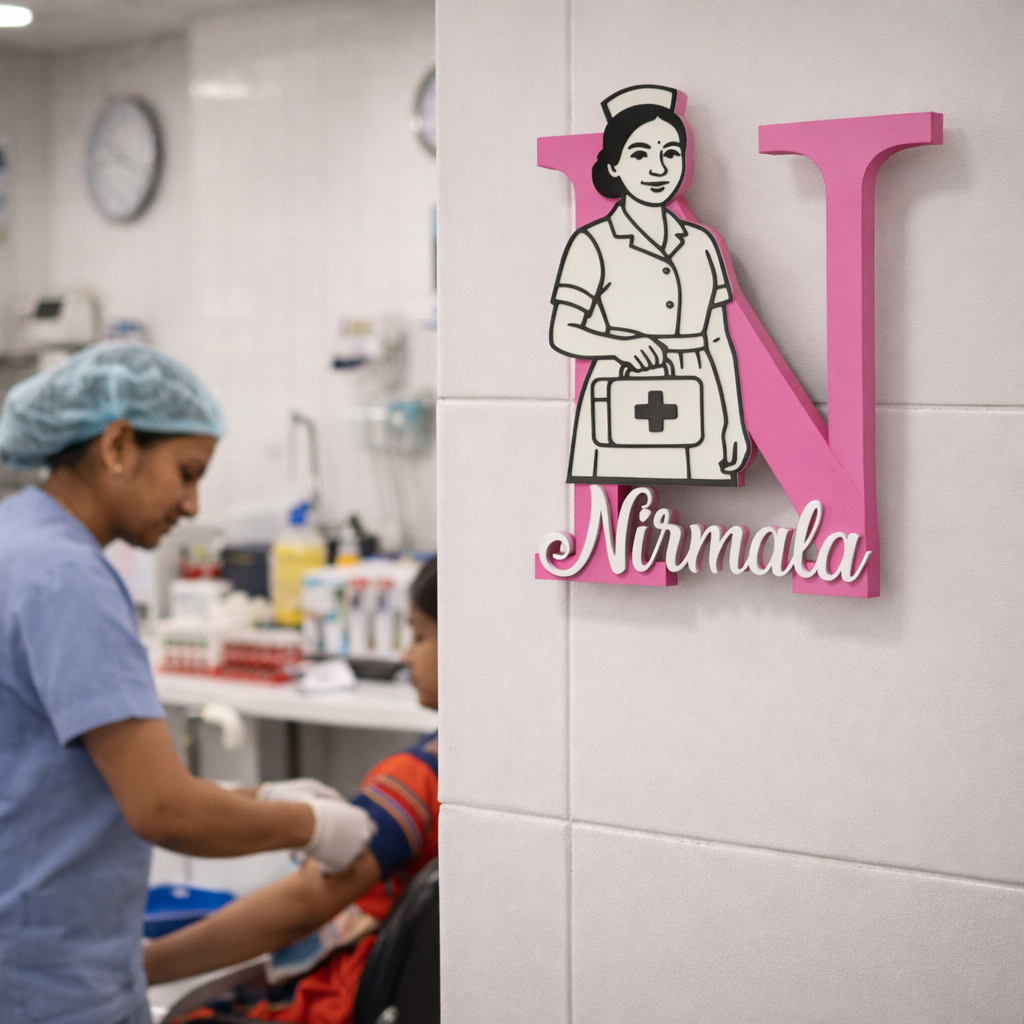 Personalized Nurse Name and Initial Showpiece
