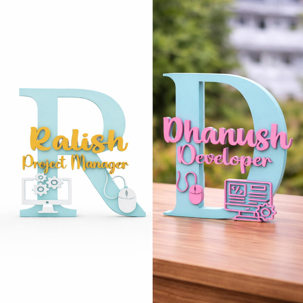 Personalized IT Designation with Name and Initial Showpiece