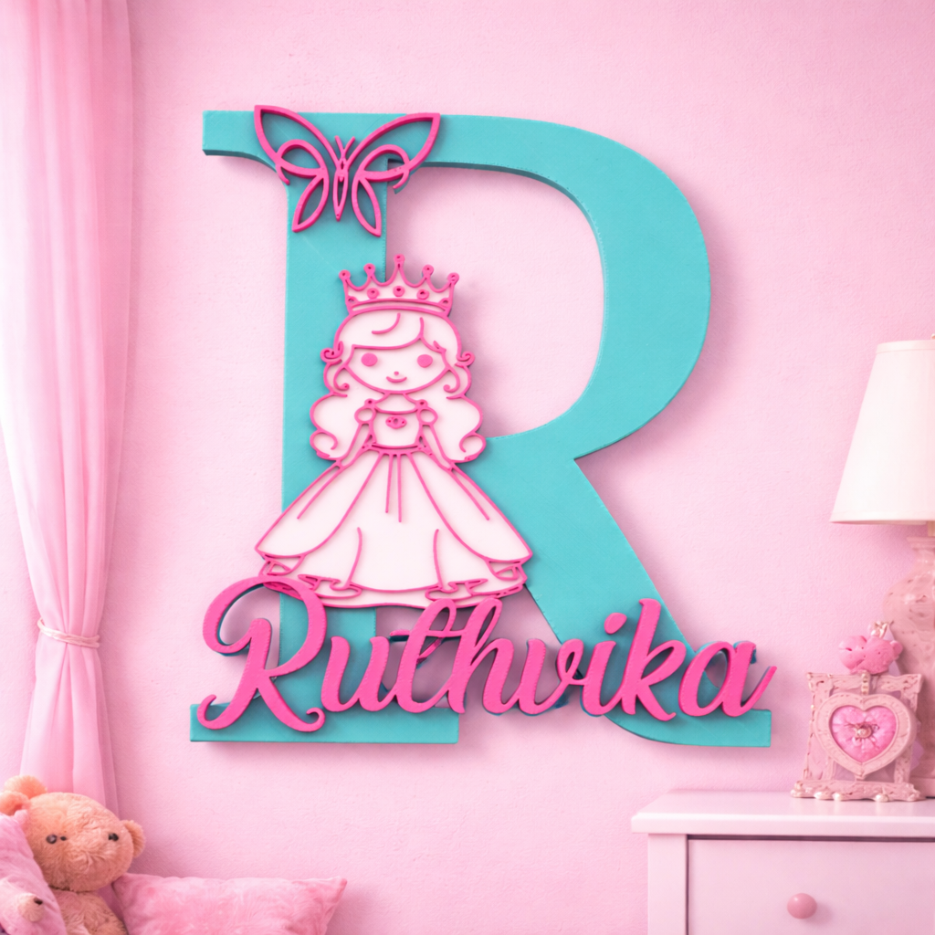 Personalized Barbie Name Showpiece with Butterfly
