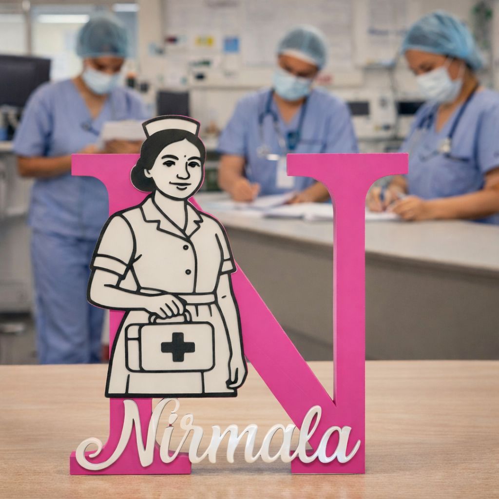 Personalized Nurse Name and Initial Showpiece