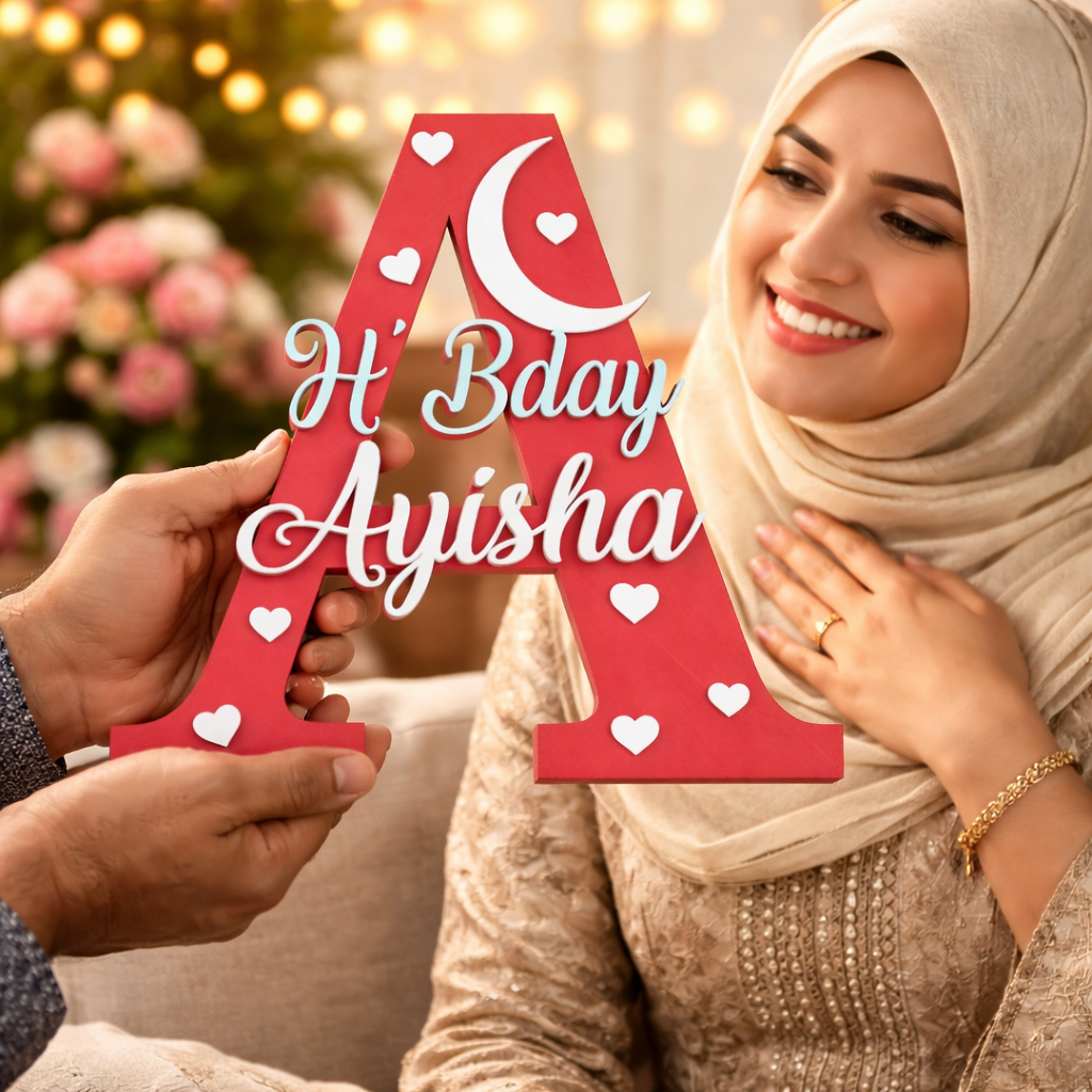 Personalized Alphabet Birthday Name Showpiece