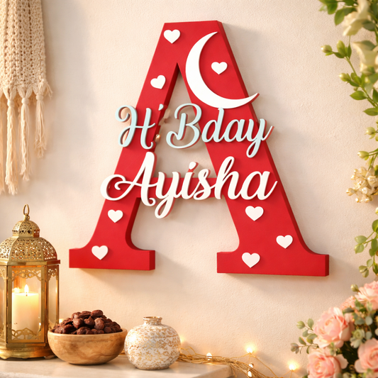 Personalized Alphabet Birthday Name Showpiece