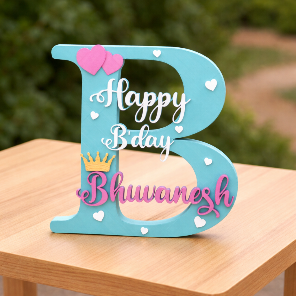 Personalized Birthday Name Letter Showpiece
