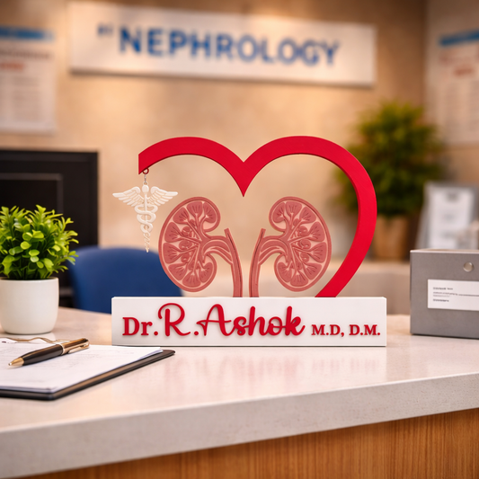 Personalized Nephrologist Showpiece with Heart Frame