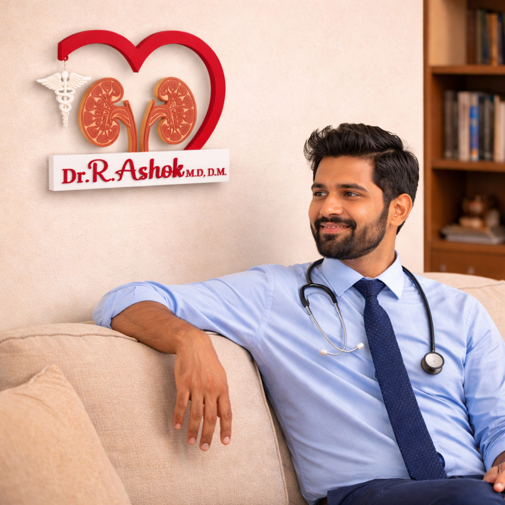 Personalized Nephrologist Showpiece with Heart Frame