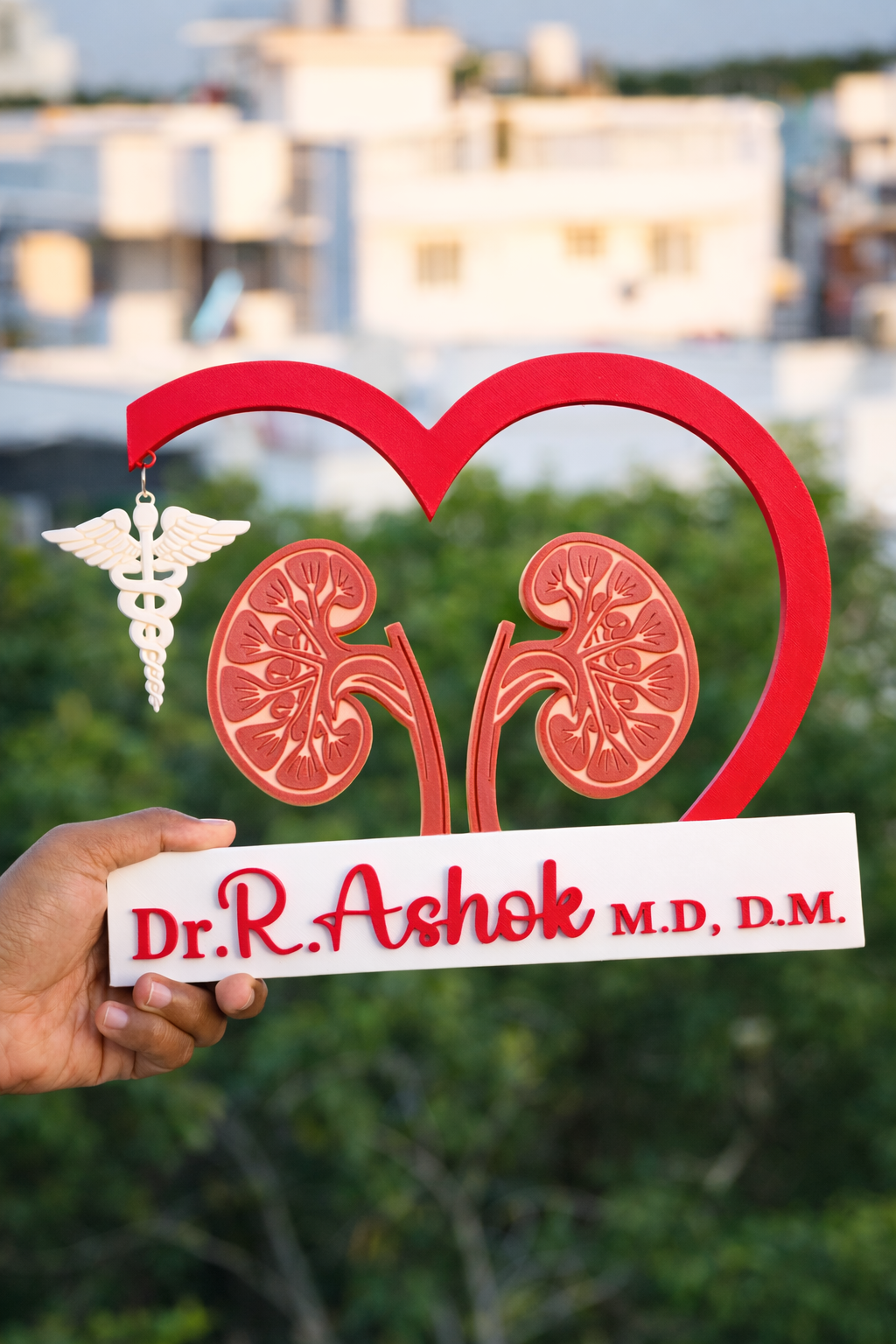 Personalized Nephrologist Showpiece with Heart Frame