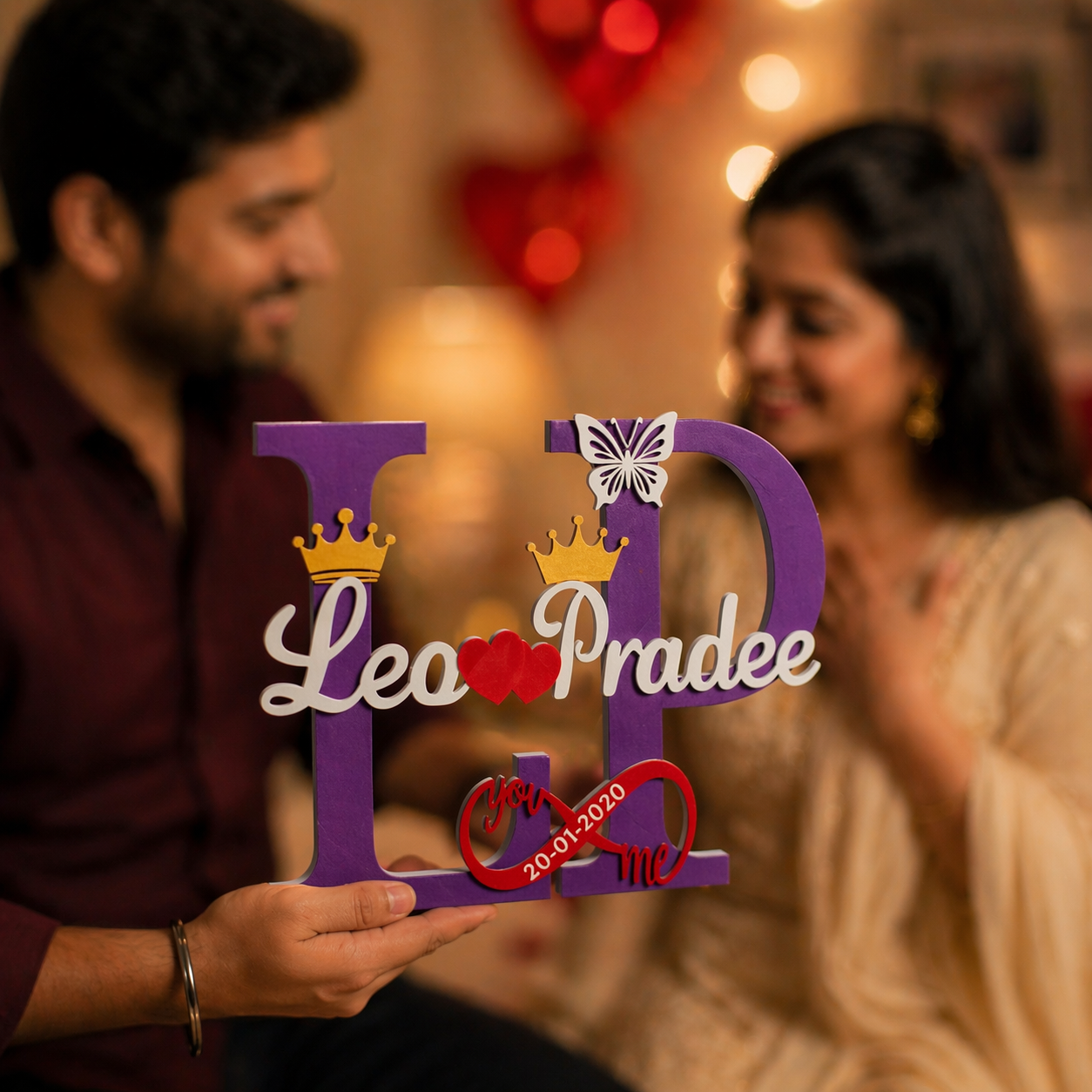 Personalized Couple Name Showpiece with Date