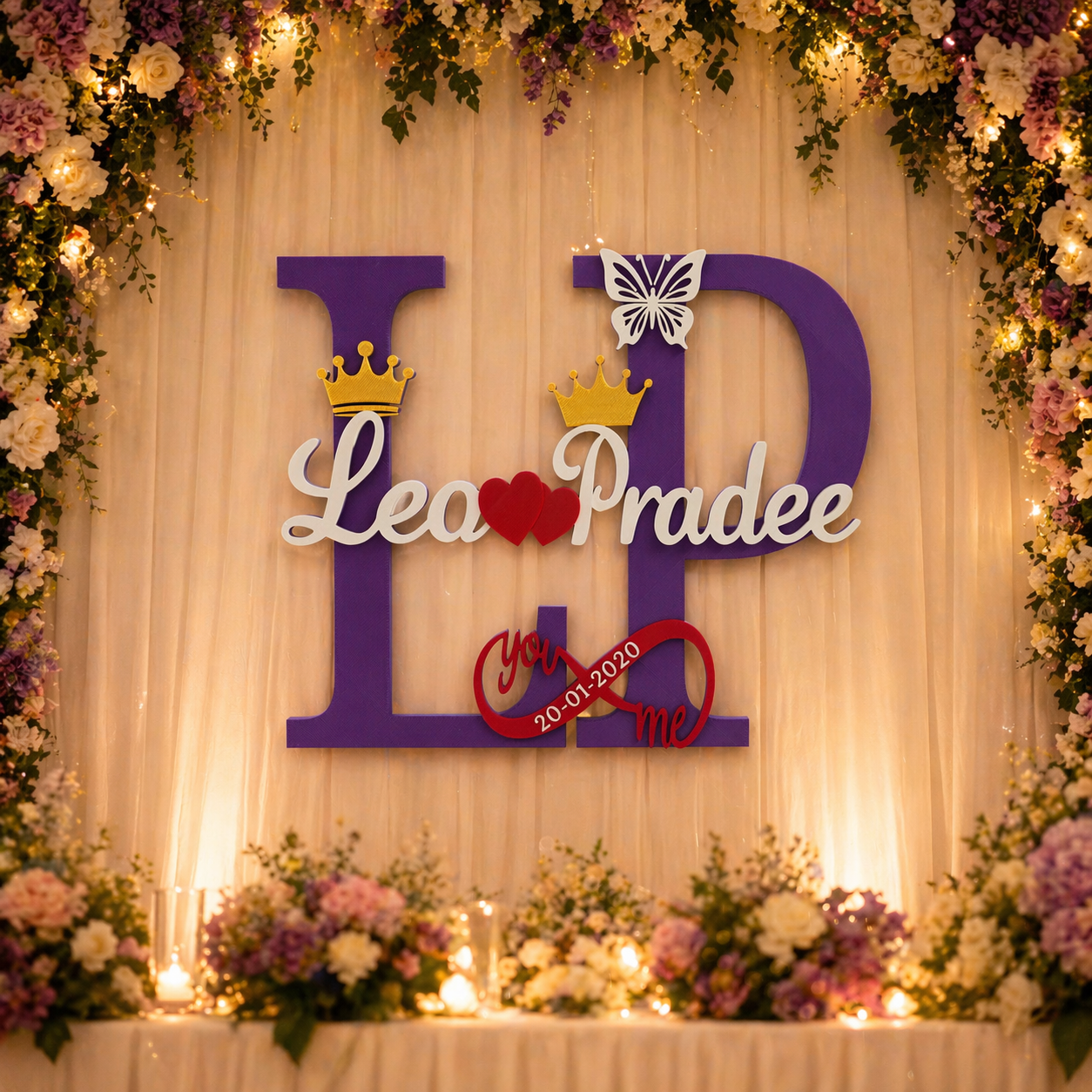 Personalized Couple Name Showpiece with Date