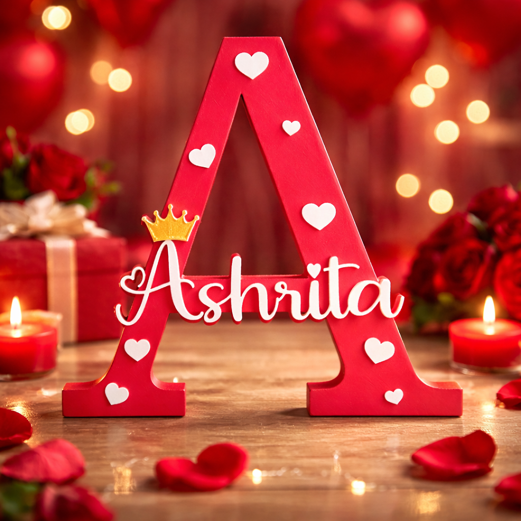 Personalized Crown Name Initial Showpiece