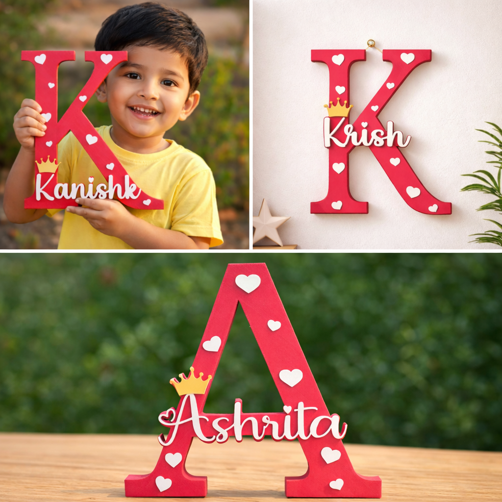 Personalized Crown Name Initial Showpiece