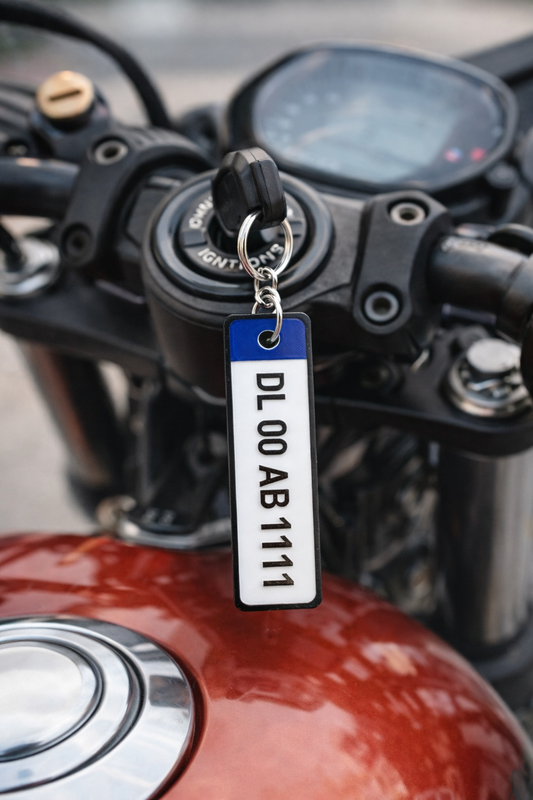 Custom Vehicle Number Plate Keychain