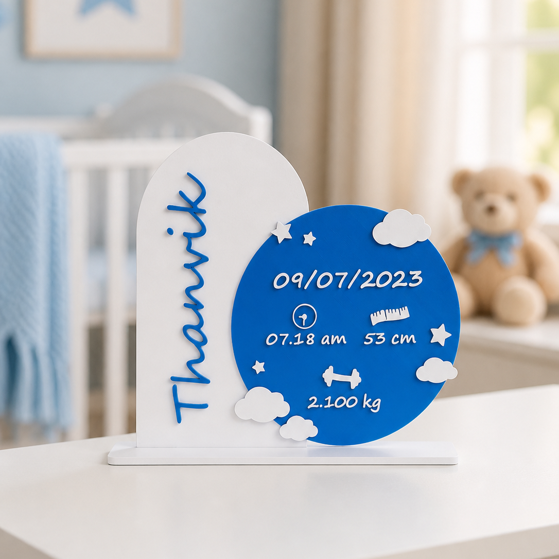 Personalized Baby Birth Details Name Board