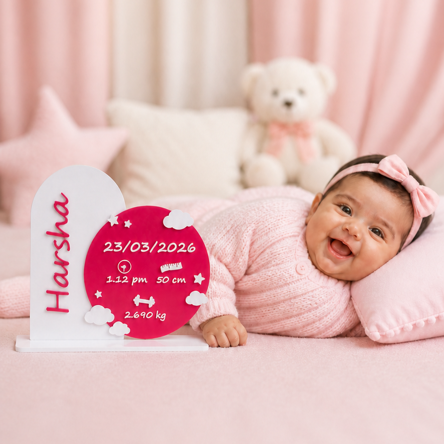 Personalized Baby Birth Details Name Board