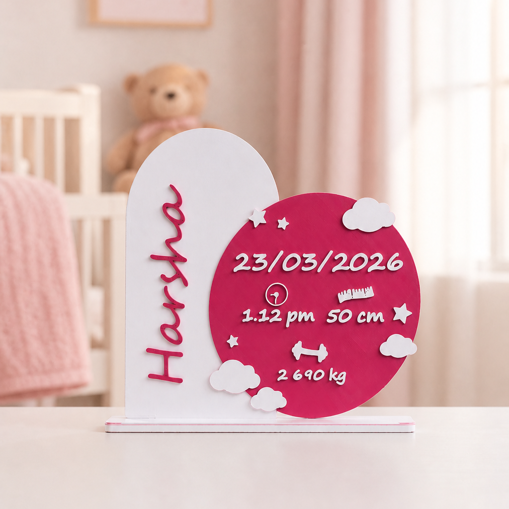 Personalized Baby Birth Details Name Board