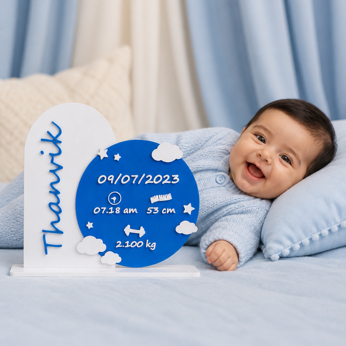 Personalized Baby Birth Details Name Board