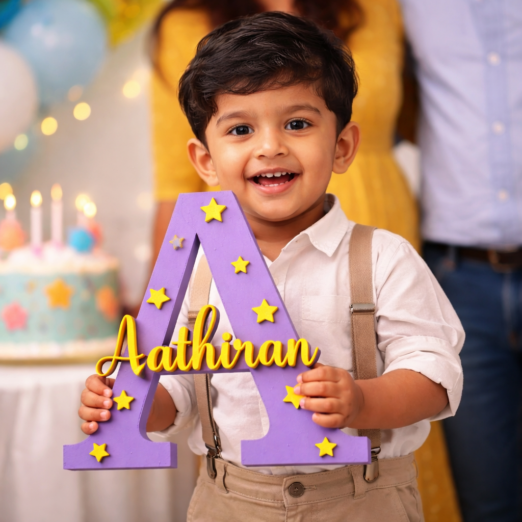 Personalized Name Initial Showpiece with Star Design