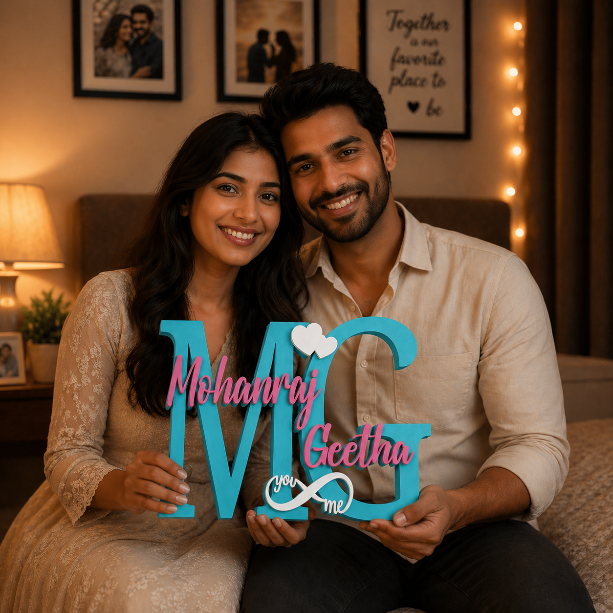 Personalized Couple Name Showpiece with Infinity Love